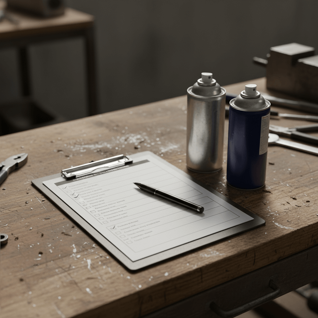 Dokumentationsmappe und Tablet auf Arbeitstisch